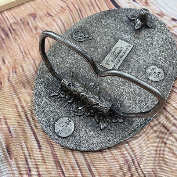 Vintage 1977 Bergamot Brass Works Bass Fish Belt Buckle Made In USA Fishing Gift - Picture 11 of 13